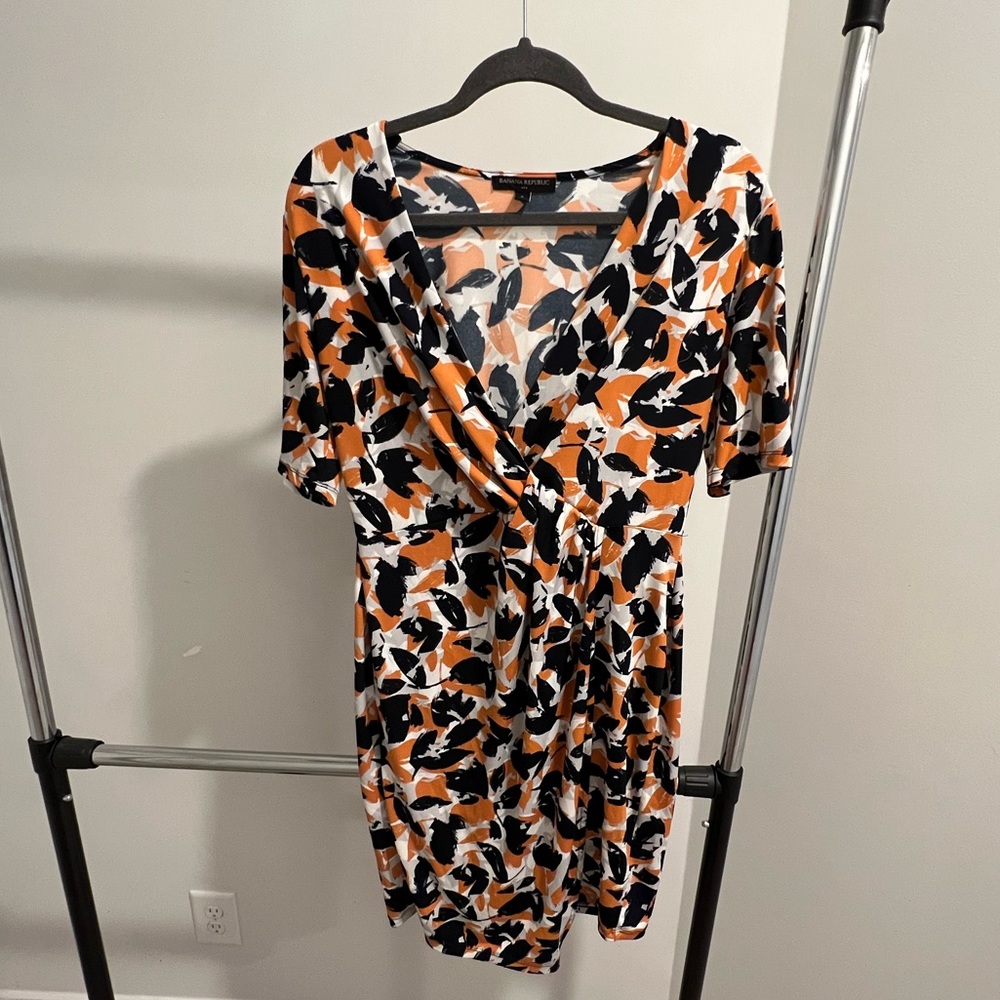 Orange and navy banana republic dress